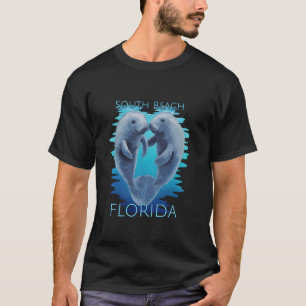 South Beach Florida Vacation Cute Manatees Sea Cow T-Shirt