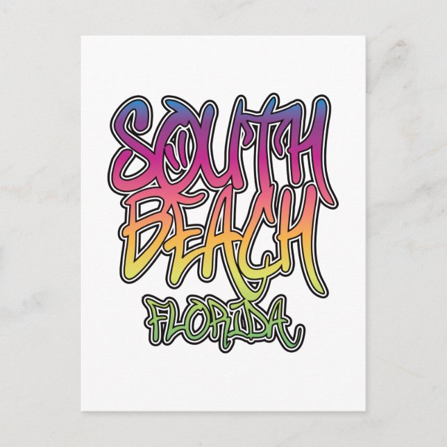 South Beach Graffiti Postcard (Front)