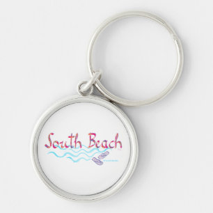 South Beach Miami Flip Flops Key Ring