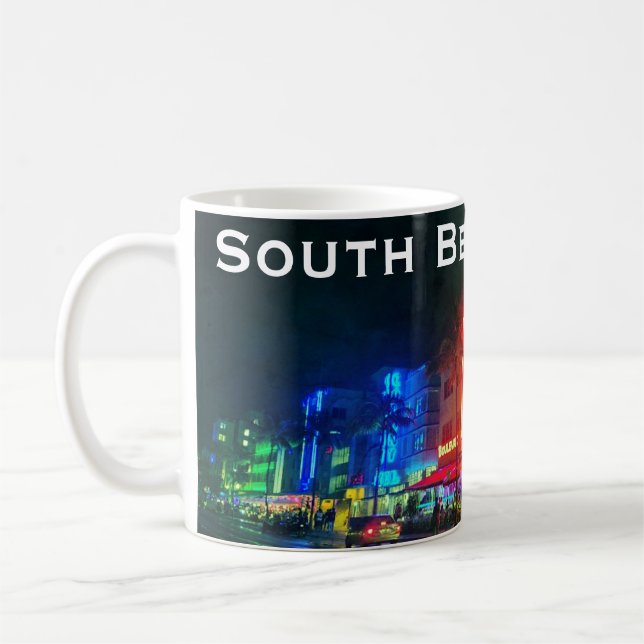 South Beach, Miami, Florida Art Deco Coffee Mug (Left)