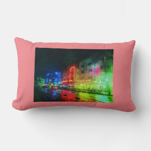 South Beach, Miami, Florida Art Deco Lumbar Cushion