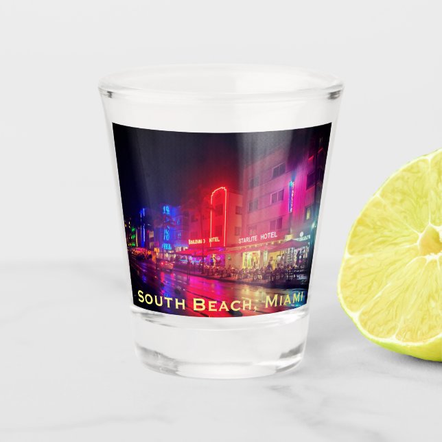 South Beach, Miami, Florida Art Deco Shot Glass (Front)