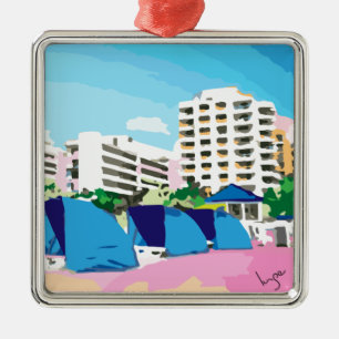 SOUTH BEACH, MIAMI, FLORIDA METAL TREE DECORATION