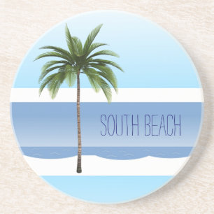 South Beach Miami Florida Palm Tree Ocean Summer Coaster