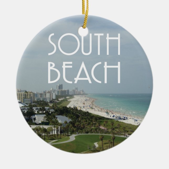 South Beach Miami Florida photo Ceramic Ornament (Front)