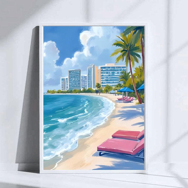 South Beach Miami Florida Watercolor Painting Poster (Creator Uploaded)