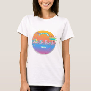 South Beach, Miami, Florida with Palms T-Shirt