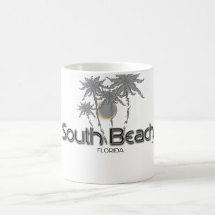 South Beach Miami Grey Palms Coffee Mug