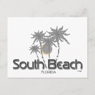 South Beach Miami Grey Palms Postcard