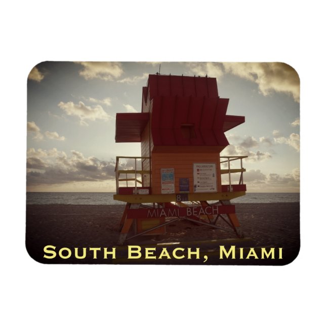 South Beach, Miami Lifeguard Stand (Ocean Rescue) Magnet (Horizontal)