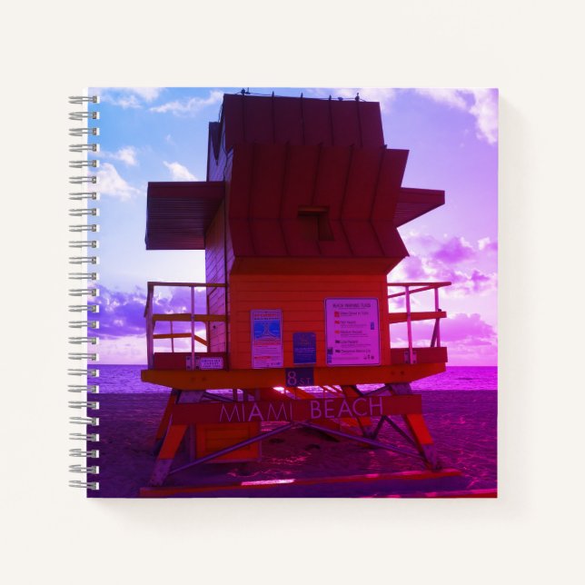 South Beach, Miami Lifeguard Stand (Ocean Rescue) Notebook (Front)