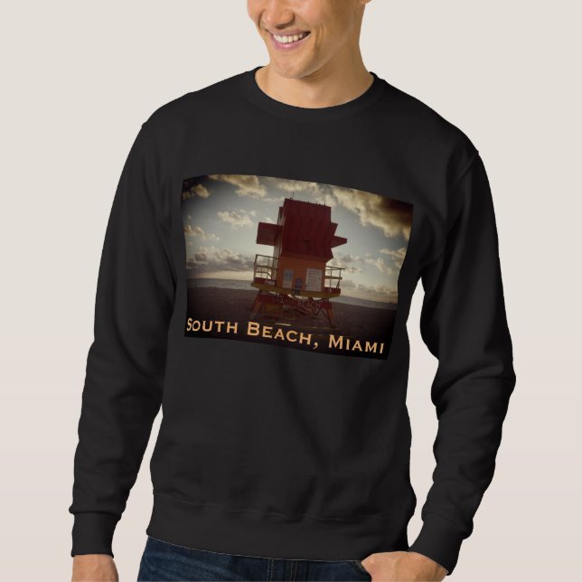 South Beach, Miami Lifeguard Stand (Ocean Rescue) Sweatshirt (Front)