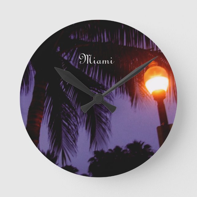 South Beach Miami Round Clock (Front)