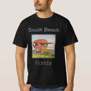 South Beach Pink art Deco, Lifeguard Tower T-Shirt
