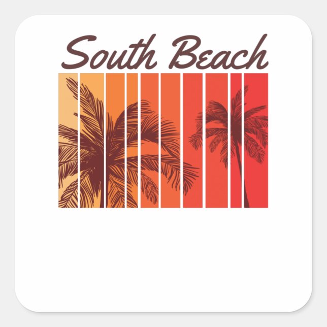South Beach Square Sticker (Front)