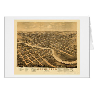 South Bend, IN Panoramic Map - 1874
