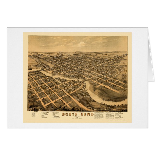 South Bend, IN Panoramic Map - 1874 (Front Horizontal)