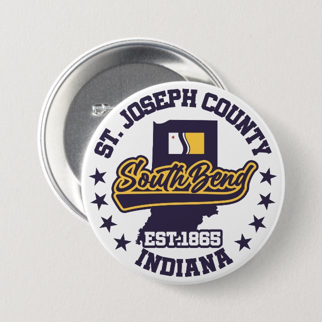 South Bend,Indiana 7.5 Cm Round Badge (Front & Back)