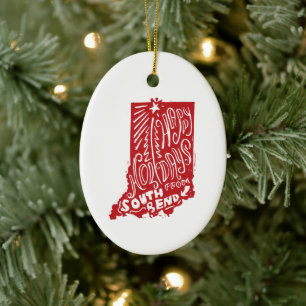 South Bend Indiana Holiday Tree Ornament