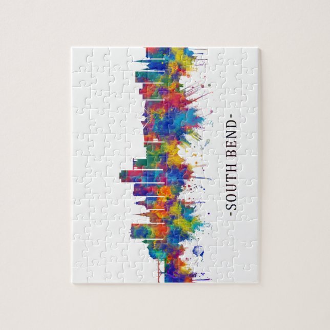 South Bend Indiana Skyline Jigsaw Puzzle (Vertical)