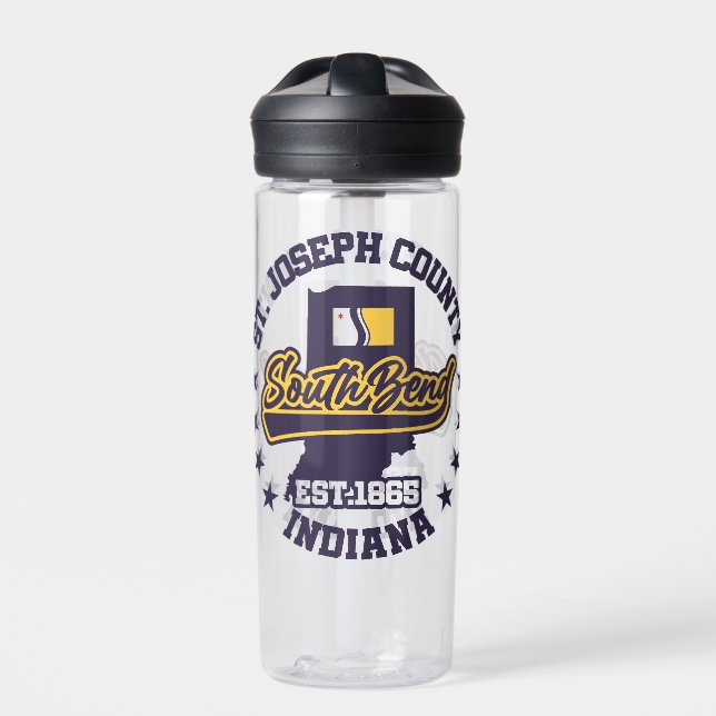 South Bend,Indiana Water Bottle (Front)