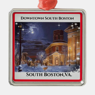 South Boston,VA. Christmas Metal Ornament