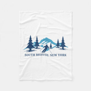 South Bristol New York Ski Resort Skiing Skier _1  Fleece Blanket