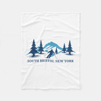 South Bristol New York Ski Resort Skiing Skier _1  Fleece Blanket