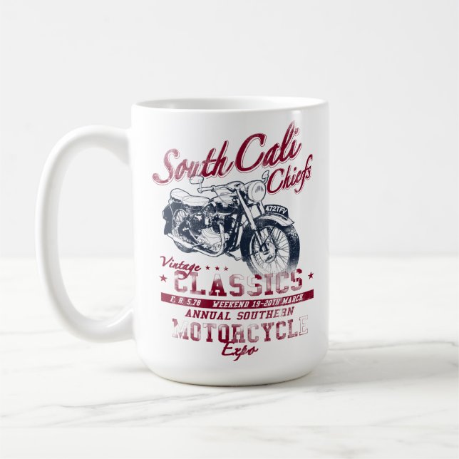South Cali Chiefs Vintage Motorcycle Coffee Mug (Left)