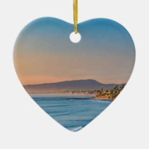 South Carlsbad beach Ceramic Ornament