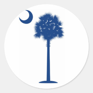 South Carolina Blue Palmetto tree and crescent Classic Round Sticker