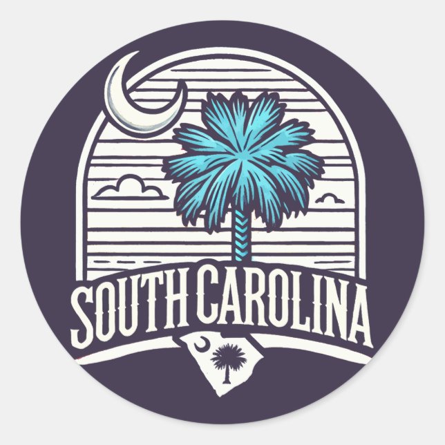 South Carolina Classic Round Sticker (Front)