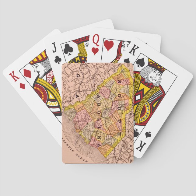 South Carolina Colourful Map Playing Cards (Back)