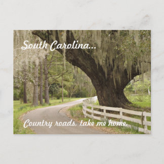 South Carolina country roads postcard