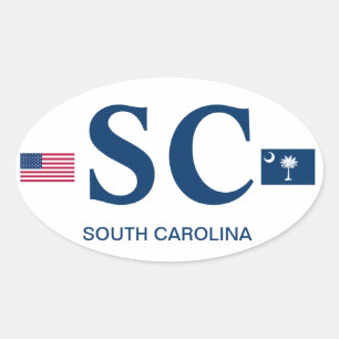 South Carolina* Euro-style Oval Sticker