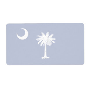 South Carolina Faint Flag Shipping Label