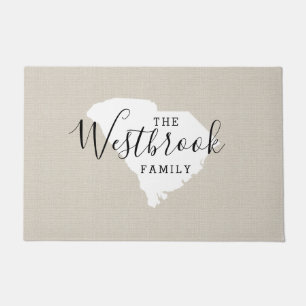 South Carolina Family Monogram State Doormat