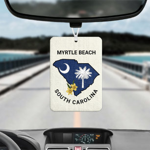 South Carolina Flag and Flower Yellow Jessamine Car Air Freshener