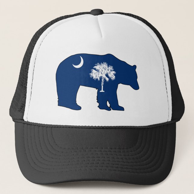 South Carolina Flag Bear Trucker Hat (Front)