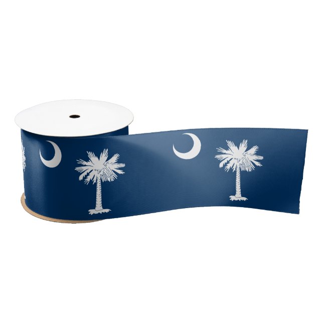 South Carolina & Flag, birthday party /sports Satin Ribbon (Spool)