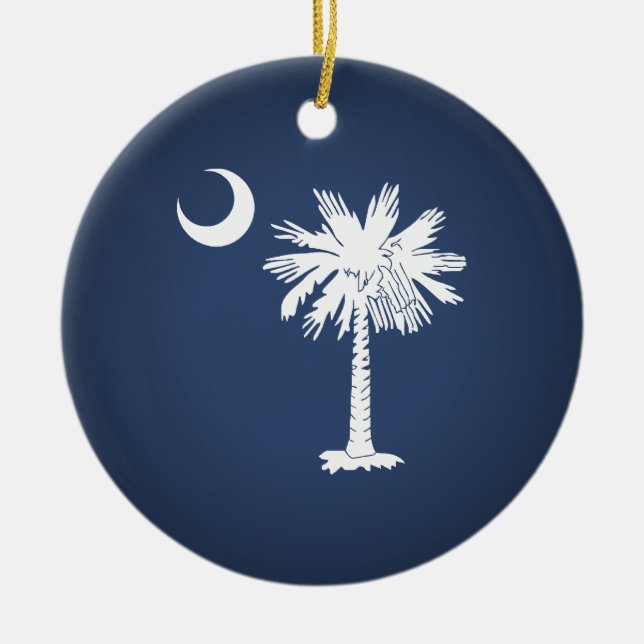 South Carolina Flag Ceramic Ornament (Front)