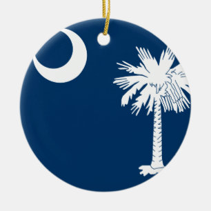 South Carolina Flag Ceramic Ornament