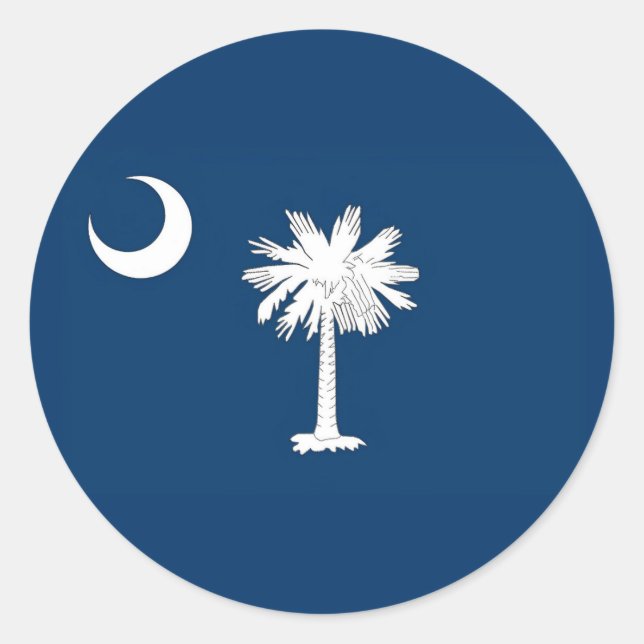 South Carolina Flag Classic Round Sticker (Front)