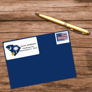 South Carolina Flag + Flower Yellow Jessamine Label