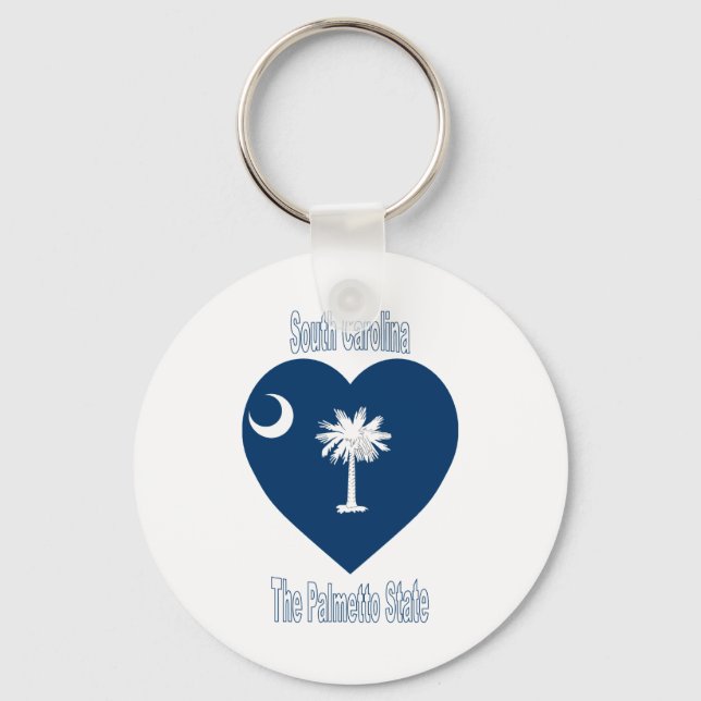 South Carolina Flag Heart Key Ring (Front)