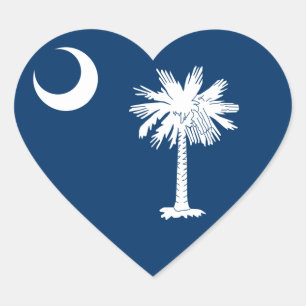 South Carolina Flag Heart Sticker