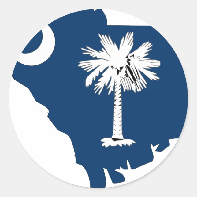 South Carolina Flag Map Classic Round Sticker (Front)