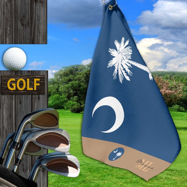 South Carolina flag & monogrammed / golf towel (Creator Uploaded)