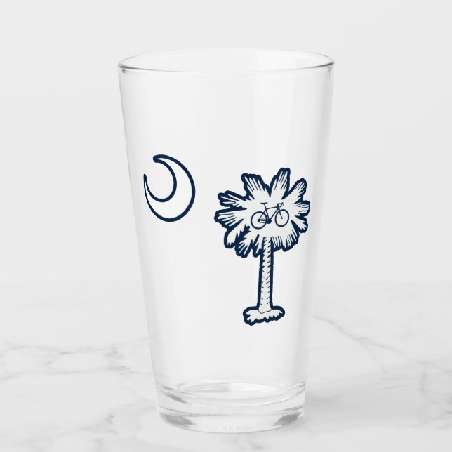 South Carolina Flag Palm Tree Bike Glass (Front)