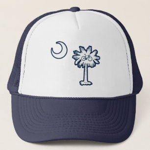 South Carolina Flag Palm Tree Bike Trucker Hat